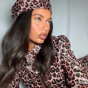 I.AM.GIA Faux Leather Leopard Reika Jacket & Koa Hat